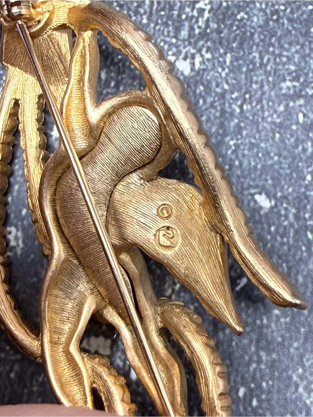 Gold Tone Angel Brooch Rhinestone Star Crystal Celestial Horoscope Jewelry